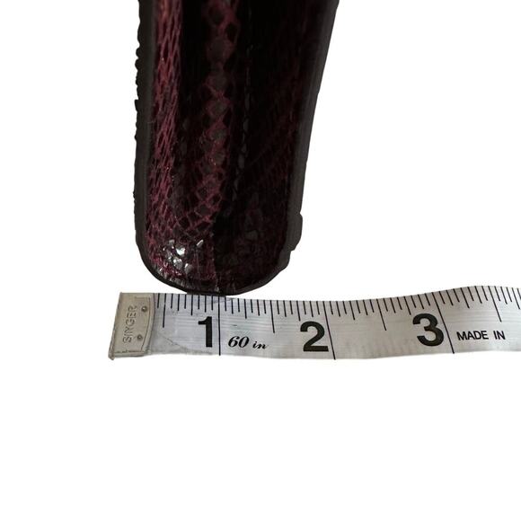 Stella McCartney Vegan Snakeskin Patchwork Clutch Pouch – Burgundy Statement Bag - Picture 16 of 16